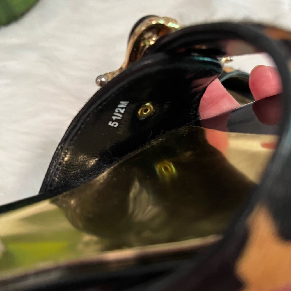 NEW Vintage Beverly Feldman Hair Calf Jeweled Slide Buckle Sandals Sz 5.5 NWOB - Picture 12 of 12